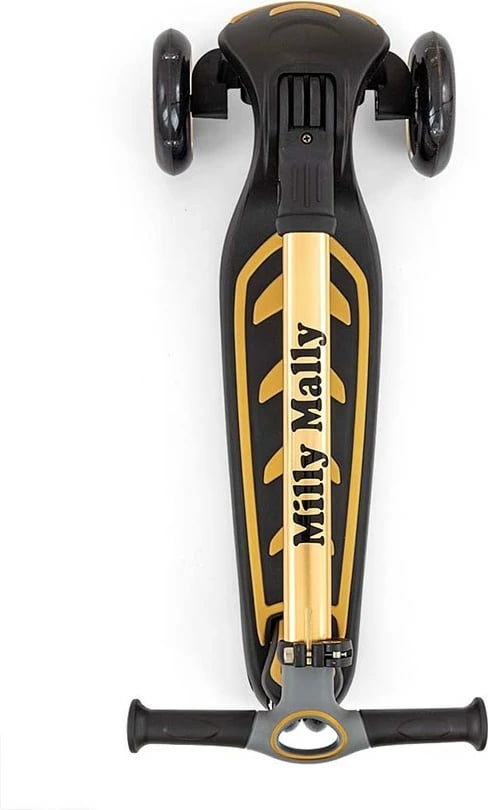 Trotinetë, Milly Mally, Boogie, 3 rrota, lartësi e rregullueshme, rrota me drita LED, deri 50 kg, e artë