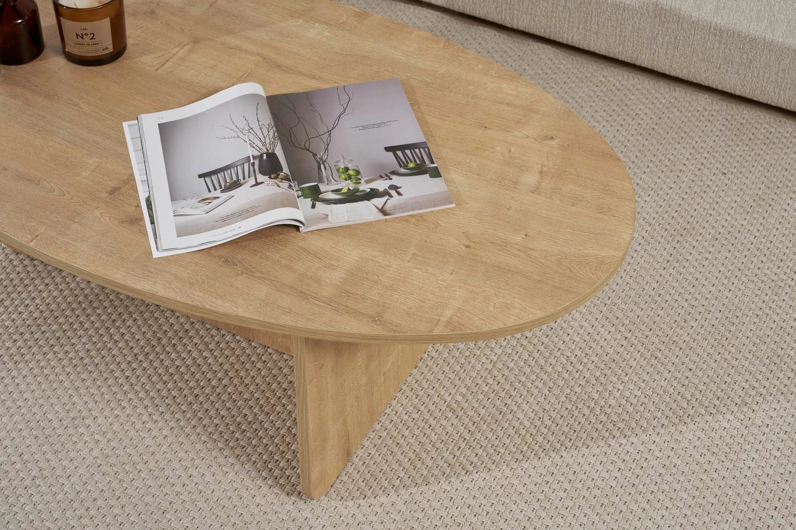 Tavolinë kafeje Nordure, Orba, ngjyrë lisi