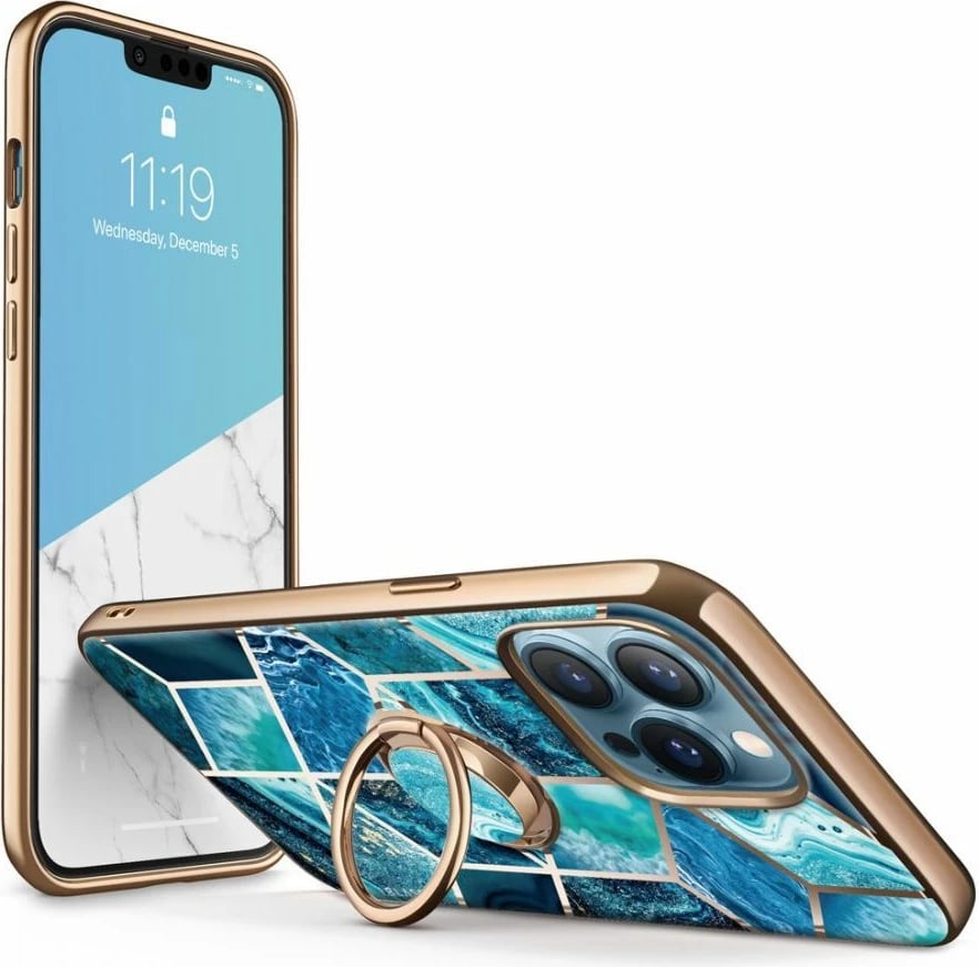 Mbështjellës Supcase Cosmo Snap për iPhone 13 Pro, me unazë, Kaltër
