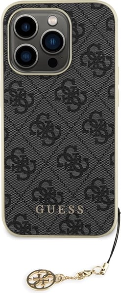 Mbështjellës Guess GUHCP15LGF4GGR për iPhone 15 Pro 6.1", 4G Charms Collection, Gri