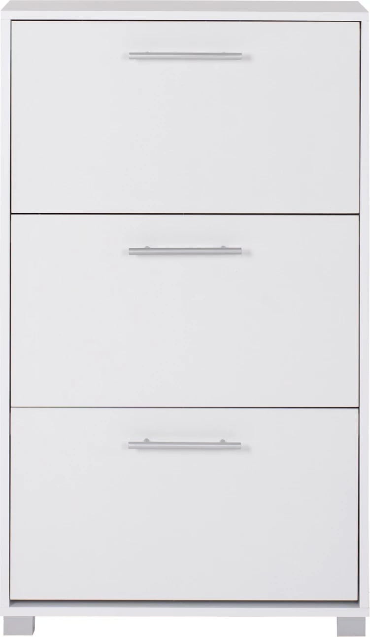 Kabinet këpucësh FH2221.05, 3 nivele, melaminë, ngjyrë e bardhë, 62x24x110H cm