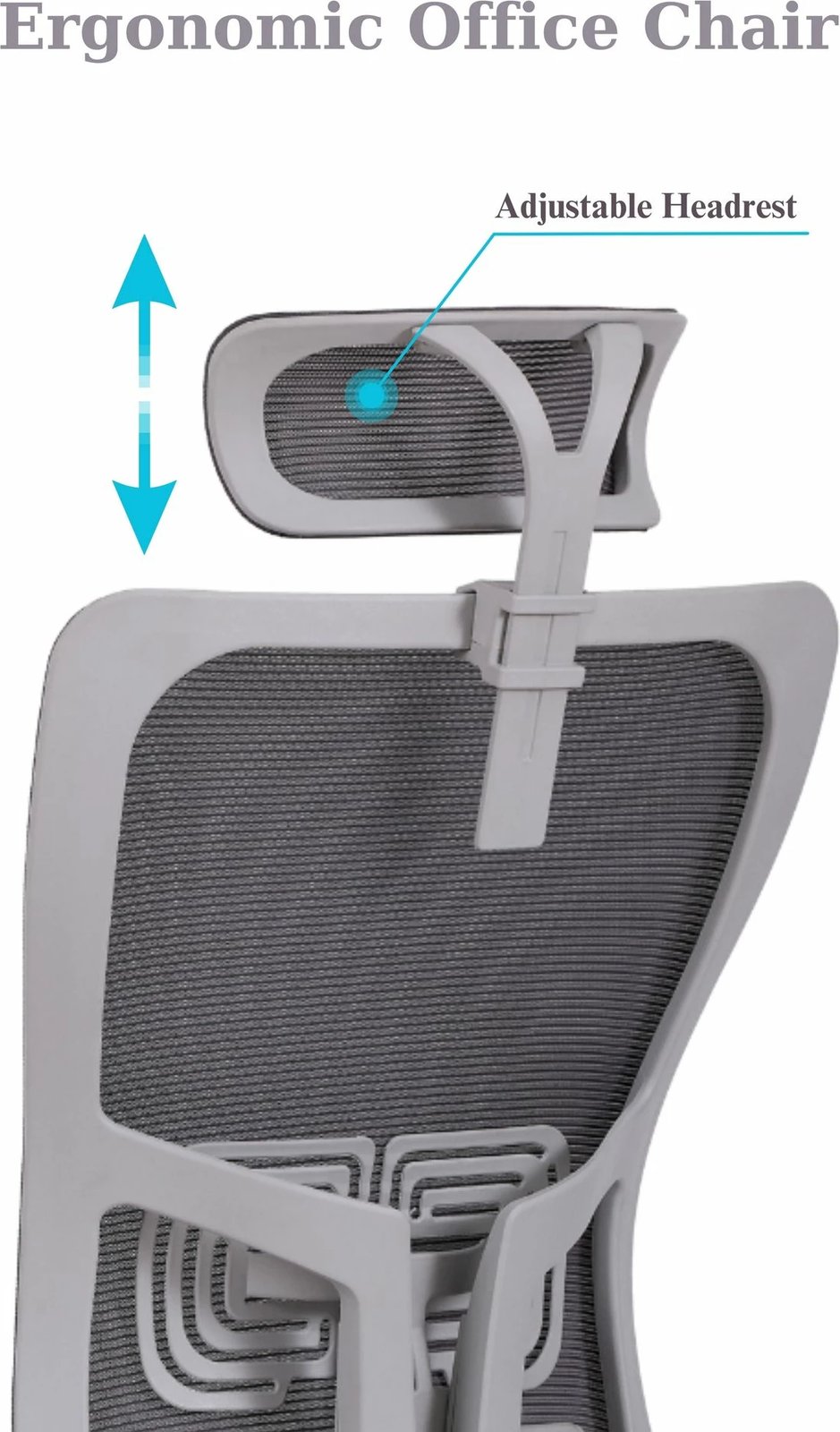 Karrige zyre ergonomike, ngjyrë gri, Skye Decor, 126 cm