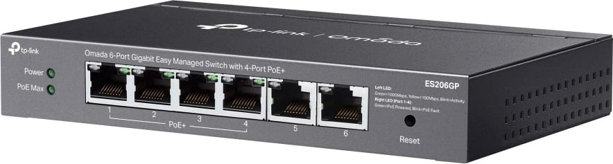Switch TP-Link Omada ES206GP, 6 porte Gigabit, 4 PoE+, i zi