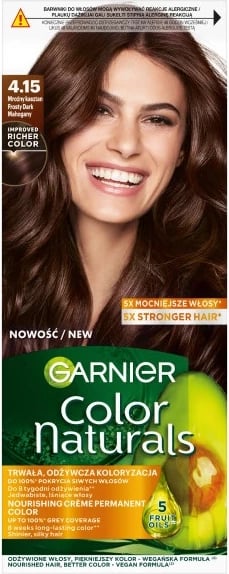 Ngjyrë për flokë për femra Garnier Color Naturals 4.15 Frosty Chestnut, 1 copë