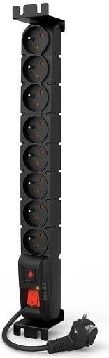 Prizë shumëfishe Acar S8 FA RACK, 8 dalje, 3m, e zezë