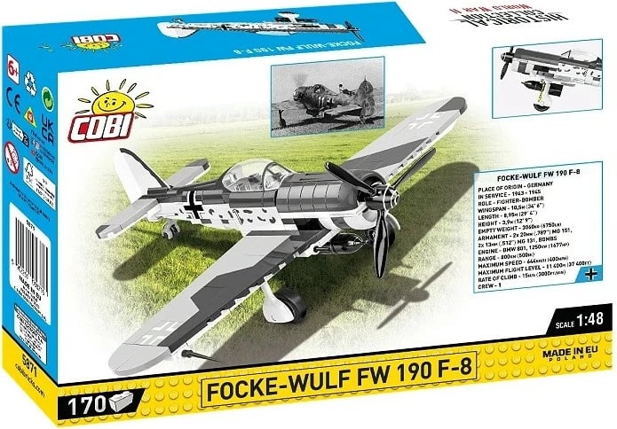 Set ndërtimi Cobi Focke-Wulf Fw 190 F-8, 170 pjesë, 1:48, plastikë