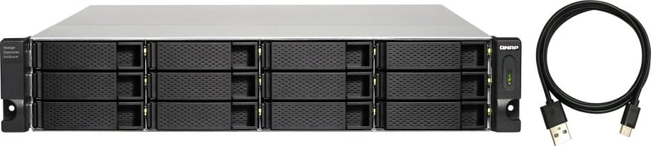 Kabinet ruajtje JBOD, QNAP TL-R1200C-RP, 12x3.5" SATA 6Gb/s, USB 3.2 Gen 2 Type‑C, Rack 2U, furnizim redundant