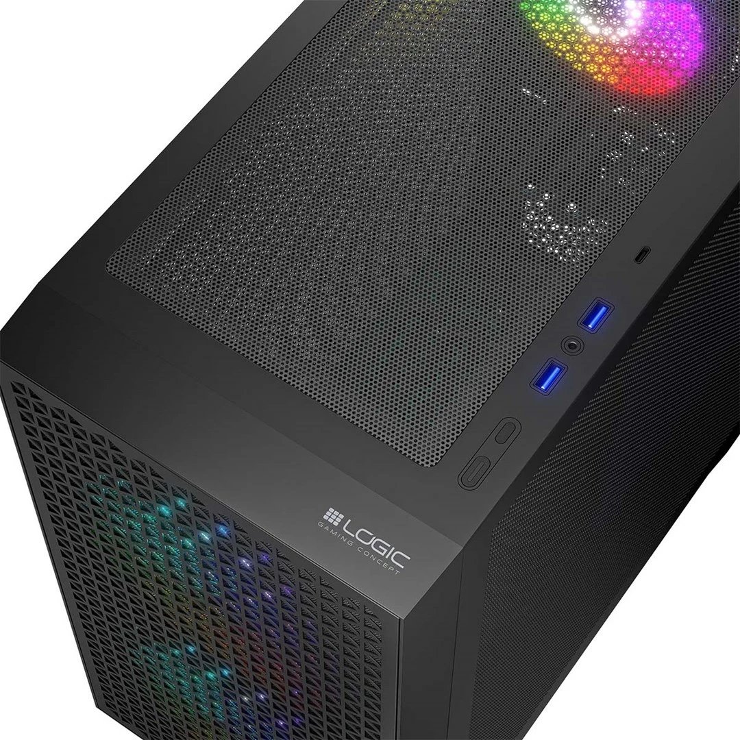 Kasë LOGIC DART PRO ARGB MINI USB-C, e zezë