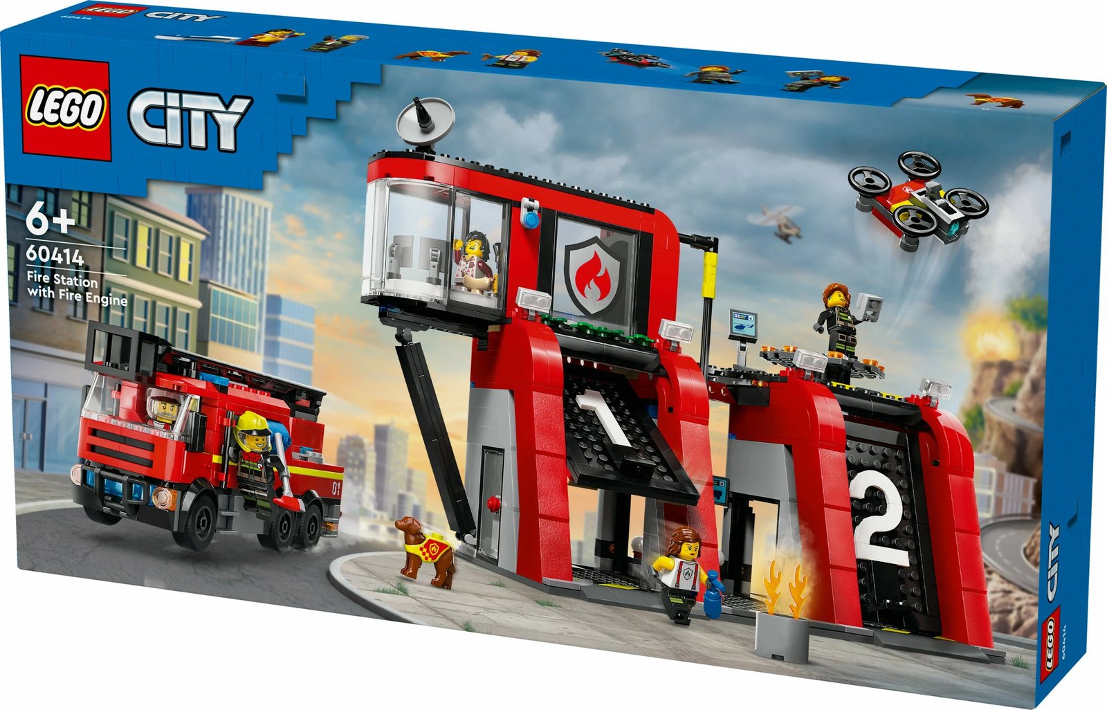 Set ndërtimi LEGO City 60414, stacion zjarri me kamion, 843 pjesë, shumëngjyrësh Set ndërtimi LEGO City 60414, stacion zjarri me kamion, 843 pjesë, shumëngjyrësh