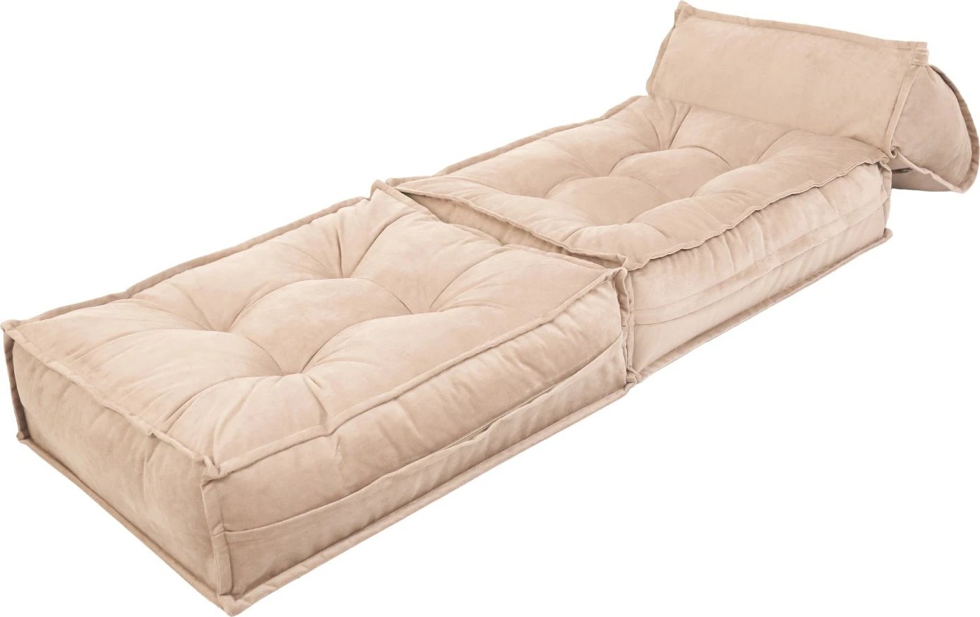 Krevat-karrige një vendës, Atelier del Sofa, kadife bezhë