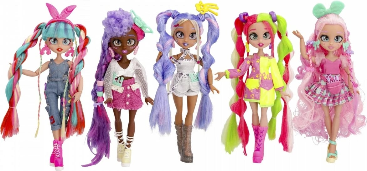 Kukull VIP Pets Hair Academy Chloe, Tm Toys, 30 cm, me aksesorë stilimi, shumëngjyrëshe