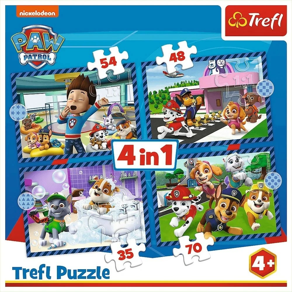 Puzzle 4n1 Trefl Paw Patrol Dog Matters, 207 pjesë, për fëmijë