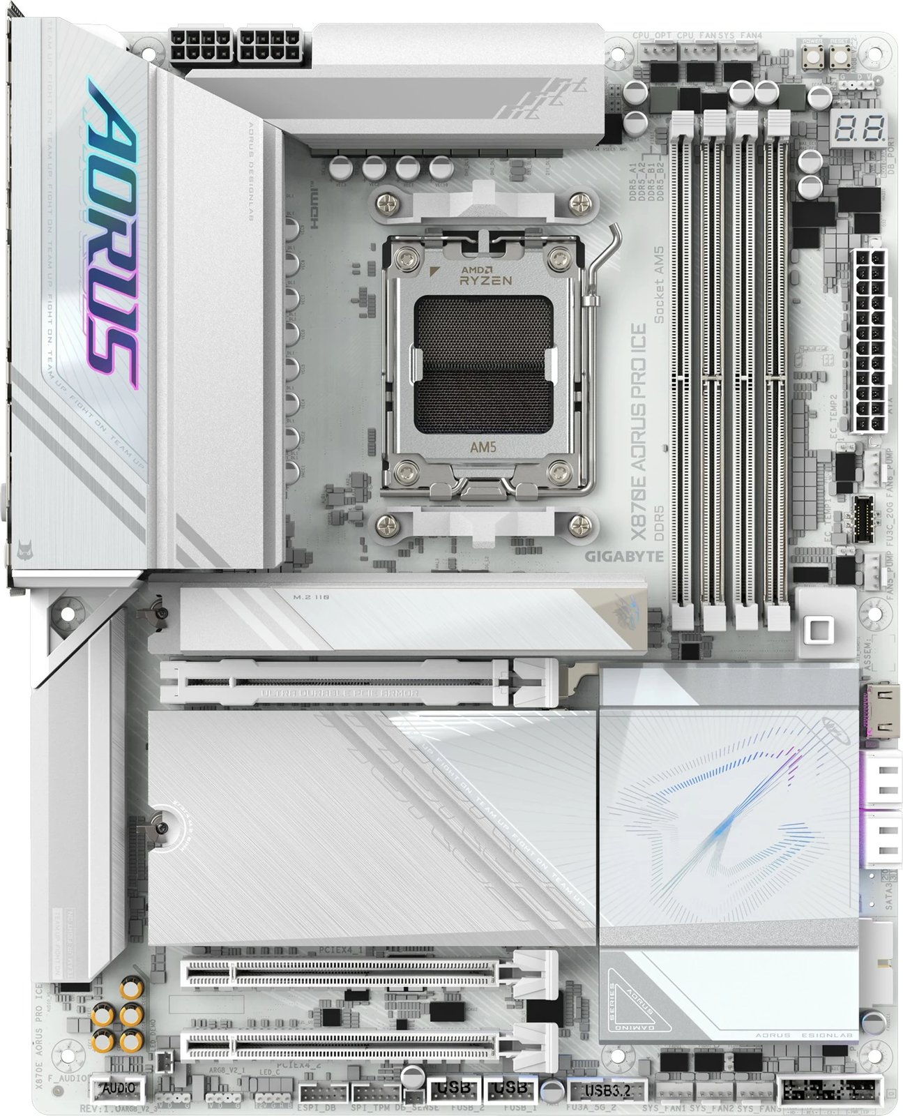 Pllakë amë Gigabyte X870E AORUS PRO ICE, Socket AM5, DDR5, Wi-Fi 7