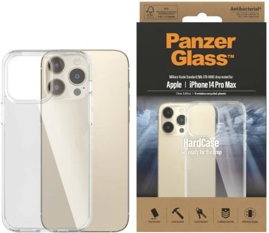 Mbështjellës PanzerGlass HardCase për iPhone 14 Pro Max, transparent