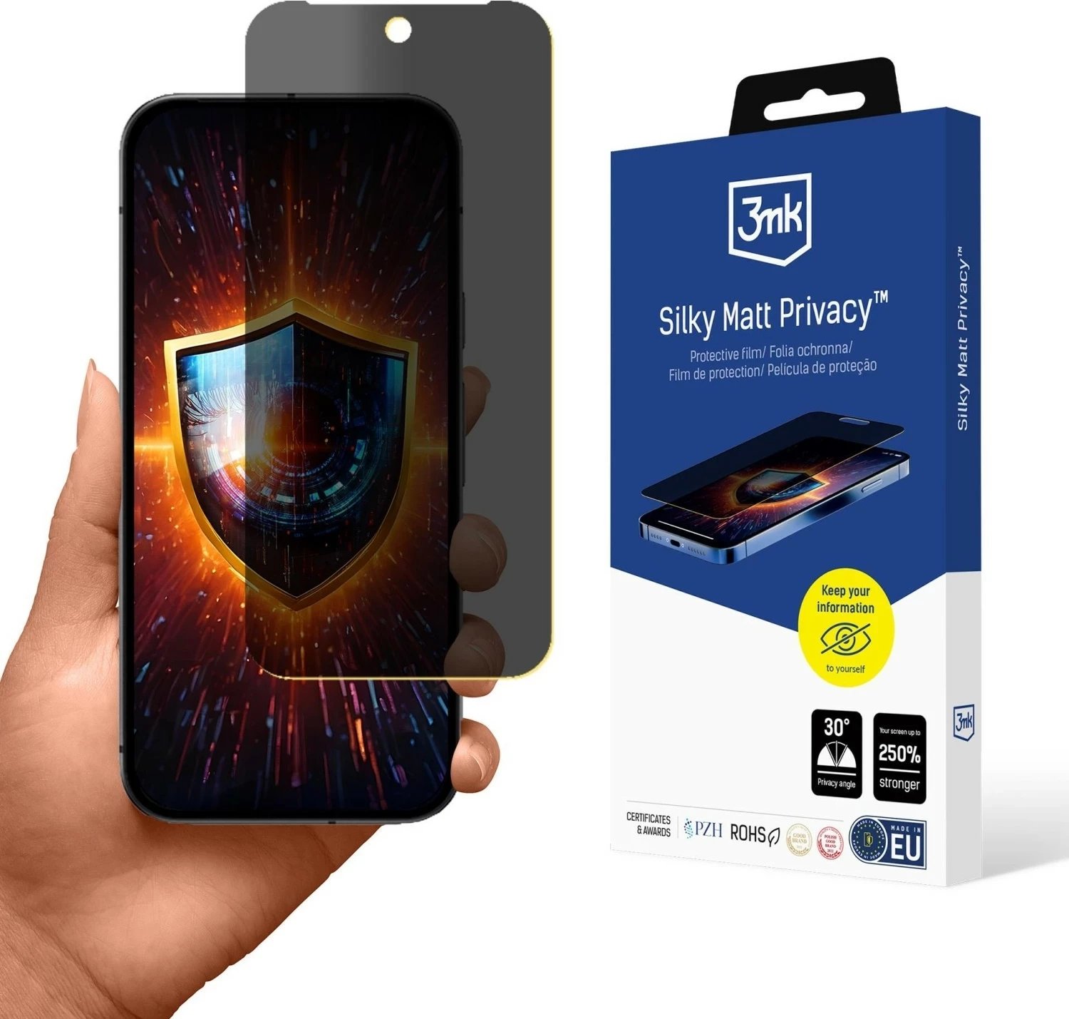 Fletë privatizimi 3MK Google Pixel 9A, Silky Matt Privacy, transparent e zezë