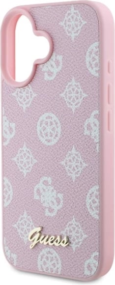 Mbështjellës Guess Peony Script MagSafe për iPhone 16, Rozë