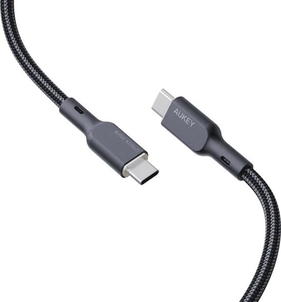 Kabllo AUKEY CB-KCC102 USB-C në USB-C, 1.8m, 100W, Kevlar, E zezë