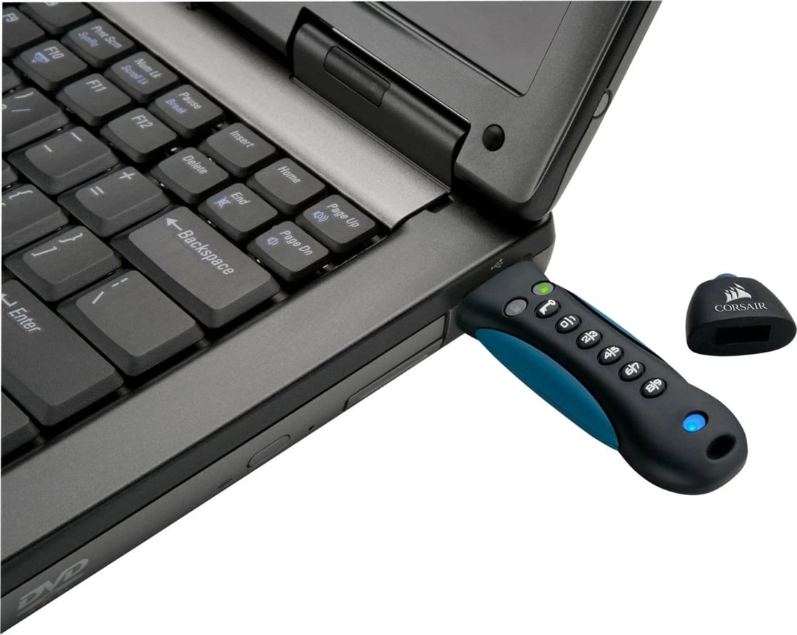 USB stick Corsair Padlock 3, 256GB, Secure, USB 3.0, zi/blu