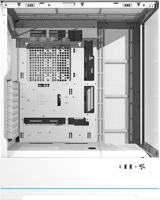 Kasë Darkflash DY451L, Big Tower, pa ventilatorë, ATX, xham i temperuar, e bardhë