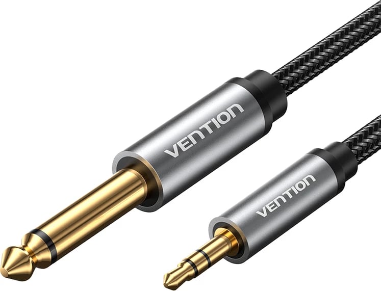 Kabllo audio Vention BCYHI, mini jack 3.5mm mashkull në jack 6.35mm mashkull, 3m, e zezë