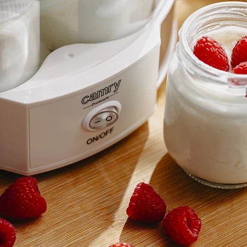 Prodhues kosi, Camry, CR 4519, 7 kavanoza x 200 ml, 20W, 42°C, bardhë/argjend