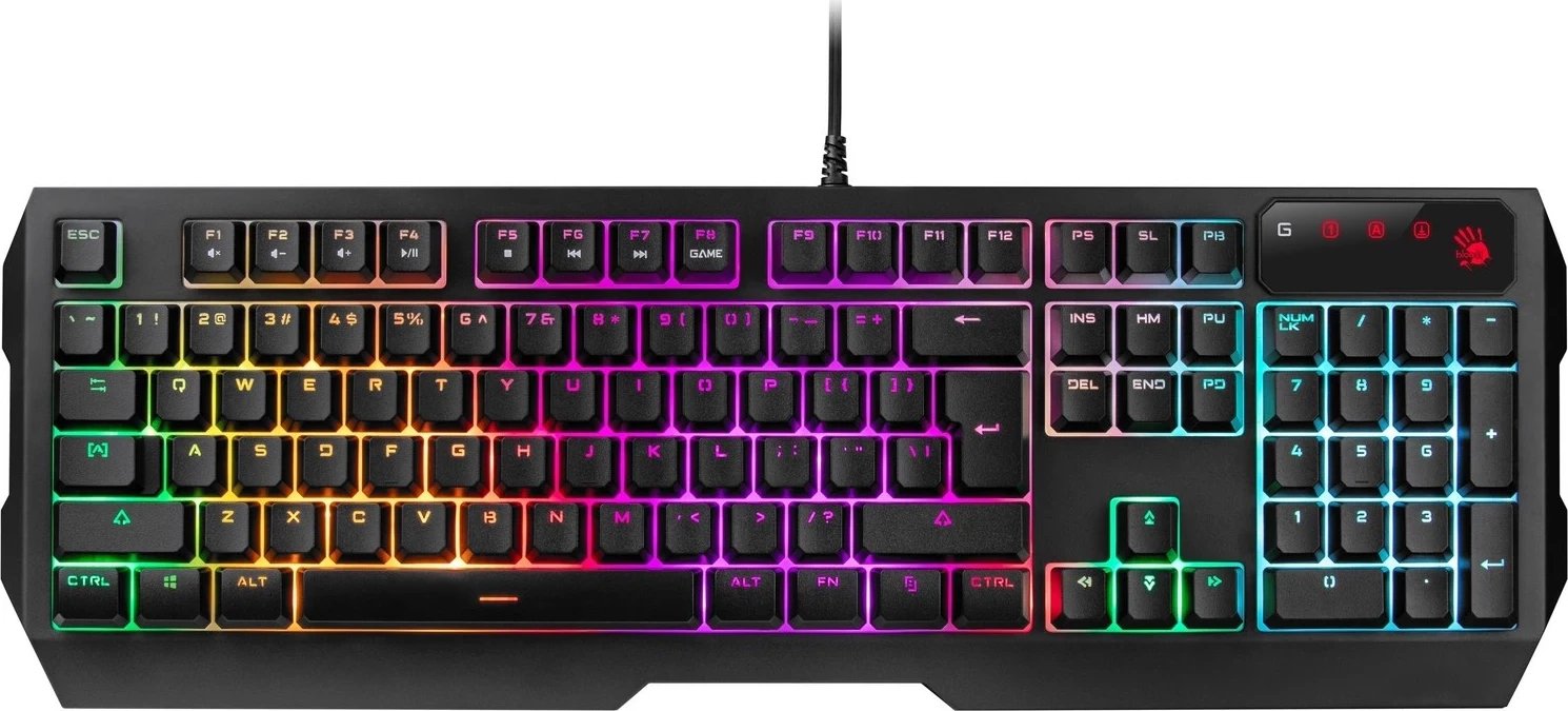 Set i lojërave A4-Tech Bloody B1700, tastierë + maus + mbështjellëse, me dritë RGB