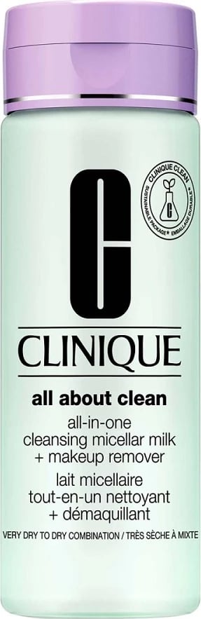 Qumësht pastrues dhe heqës grimi për femra Clinique All-in-One Cleansing Micellar Milk + Makeup Remover, 200ml