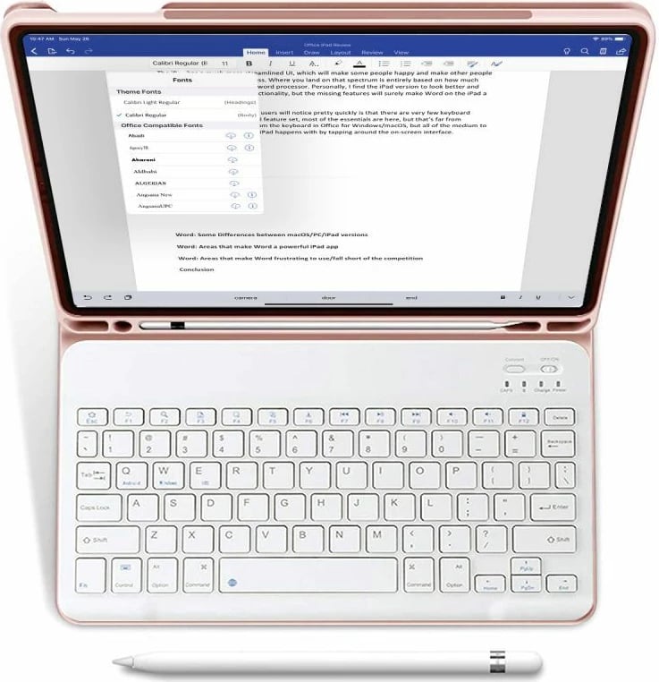 Mbështjellës me tastierë Tech-Protect SC Pen për iPad 10.9" (2022), Rozë