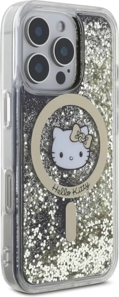 Mbështjellës Hello Kitty Liquid Glitter Fever MagSafe për iPhone 16 Pro Max, Ari