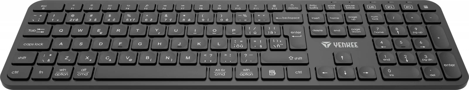 Tastierë wireless YENKEE YKB 2050 EGO, standard, 2.4G + BT1 + BT2, e zezë