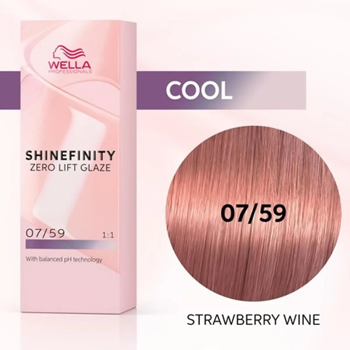 Ngjyrë për flokë Wella Shinefinity Zero Lift Glaze 07-59 Strawberry Wine 60ml unisex