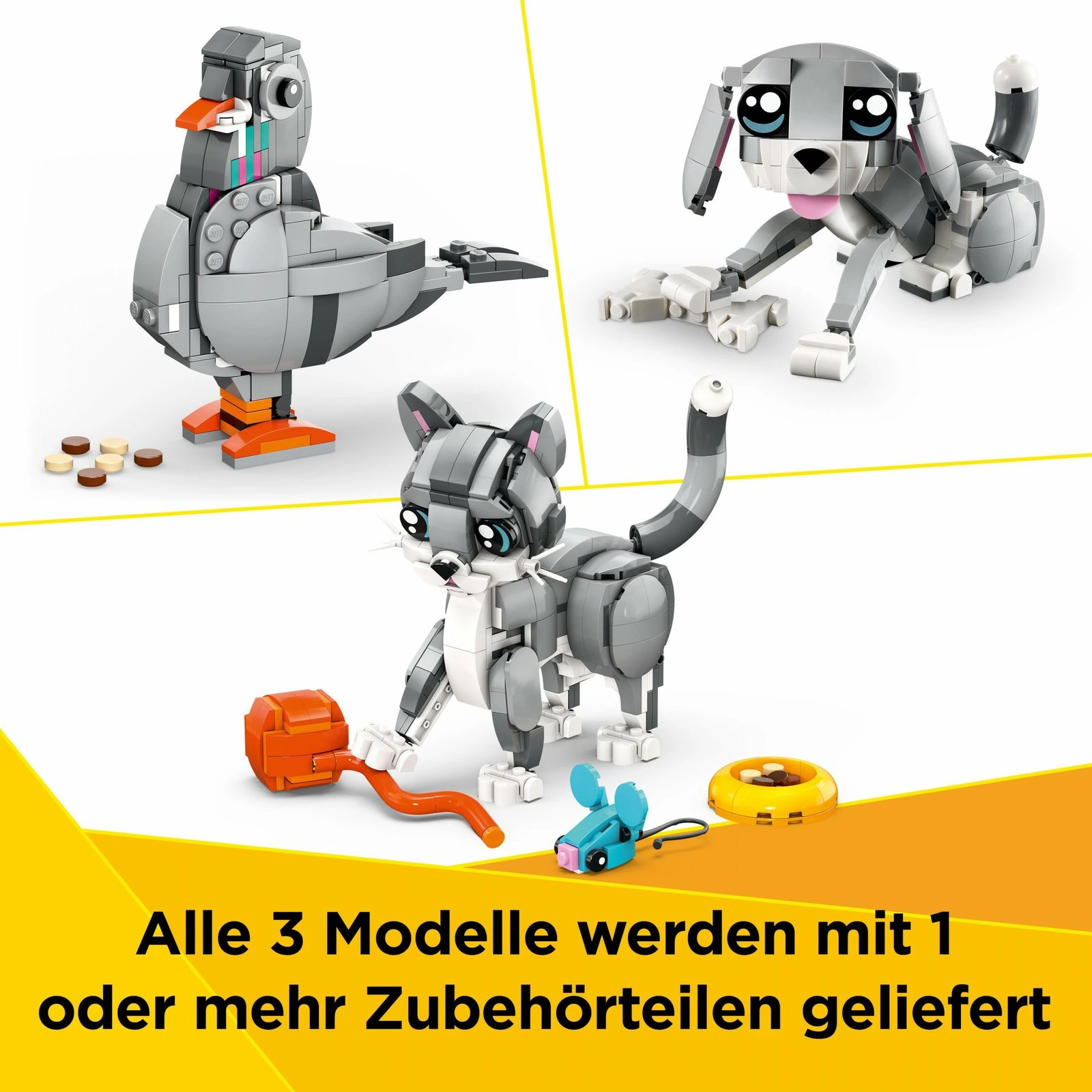 Set ndërtimi LEGO Creator Graue Katze 31163, multikolor