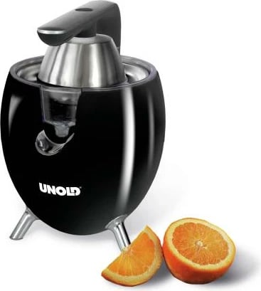 Shtrydhëse agrumesh, UNOLD, Power Juicy 78135, krah levë, 2 kone për fruta të mëdha e të vogla, e zezë/argjend