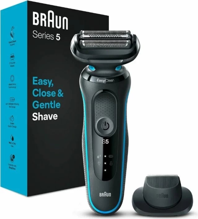 Makinë rroje Braun Series 5 51-M1200s, e zezë, blu Makinë rroje Braun Series 5 51-M1200s, e zezë, blu