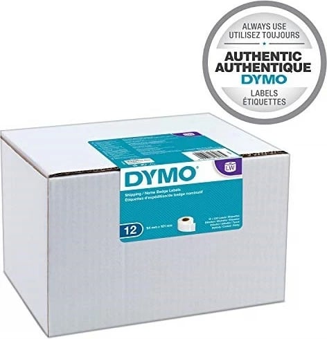 Etiketa vetëngjitëse DYMO për transport ose emra, 54 x 101 mm, të bardha, set