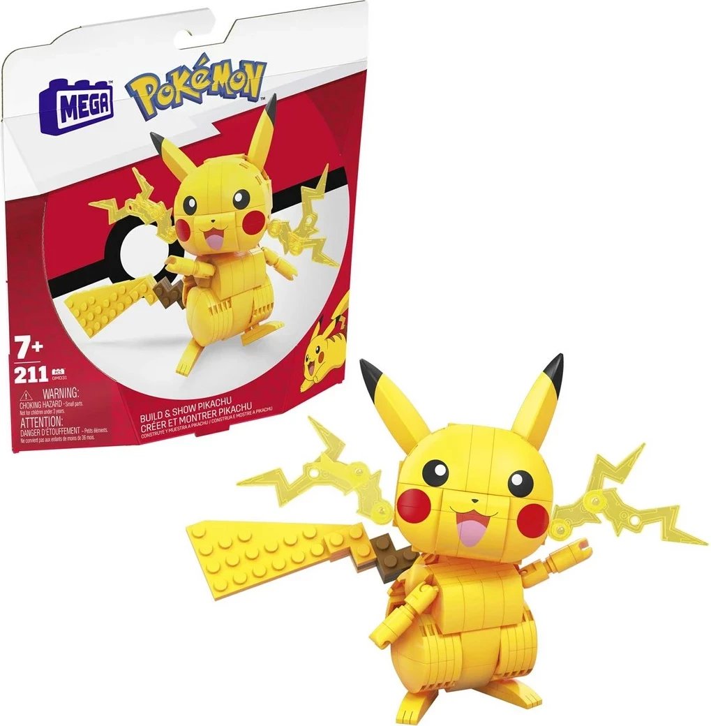 Set ndërtimi MATTEL MEGA Pokémon Pikachu, Plastik, Kuq