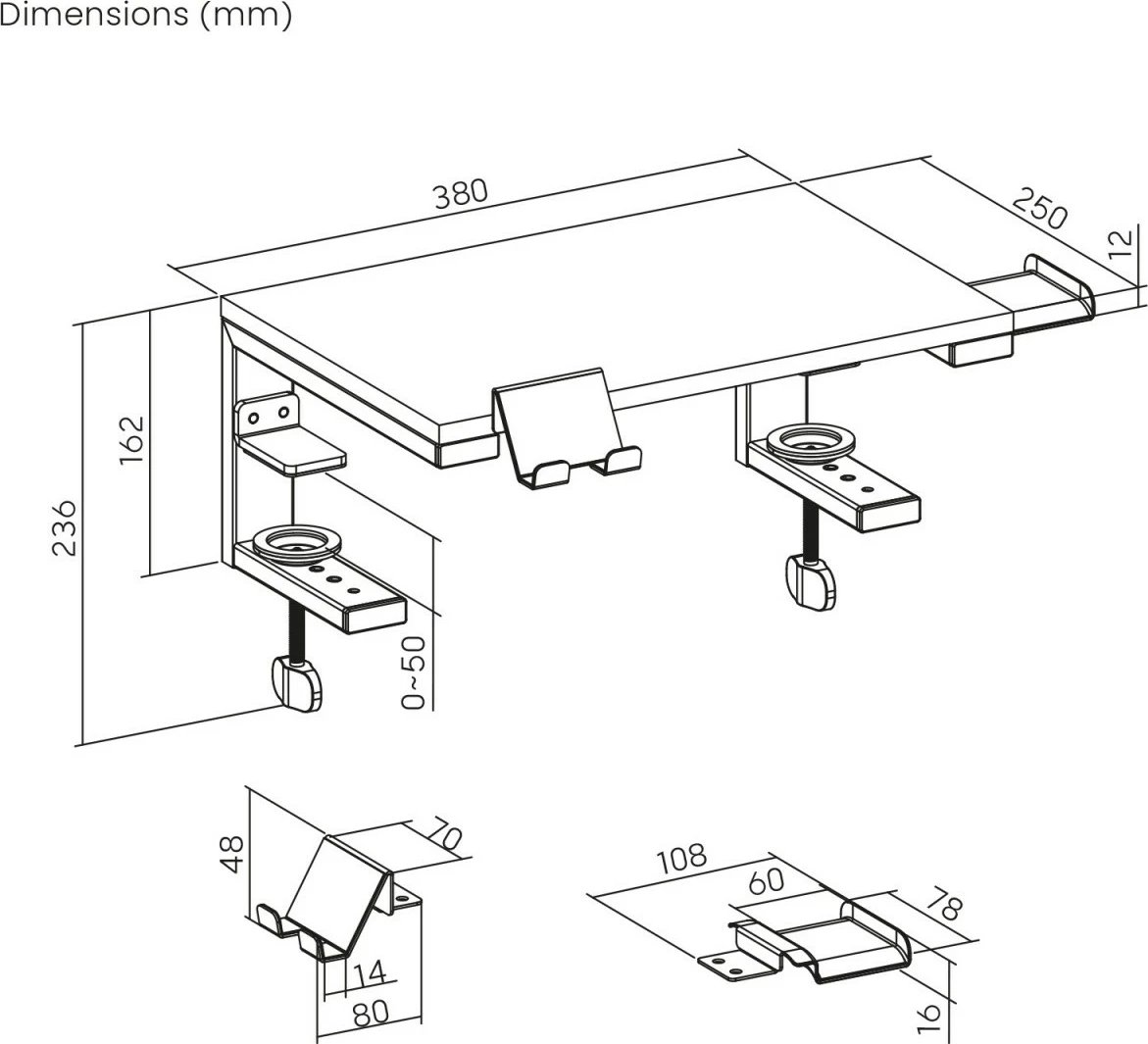 Mbajtëse laptopi Ergo Office ER-303 B, për tavolinë, e zezë