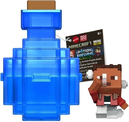 Figurë aksioni Minecraft Mattel Mini Mode Potion Brewing Noor or Never, me enë magjie dhe grimca Slimy Brew