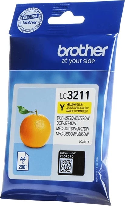 Kasetë boje, Brother, LC-3211Y, kapacitet standard 200 faqe, e verdhë