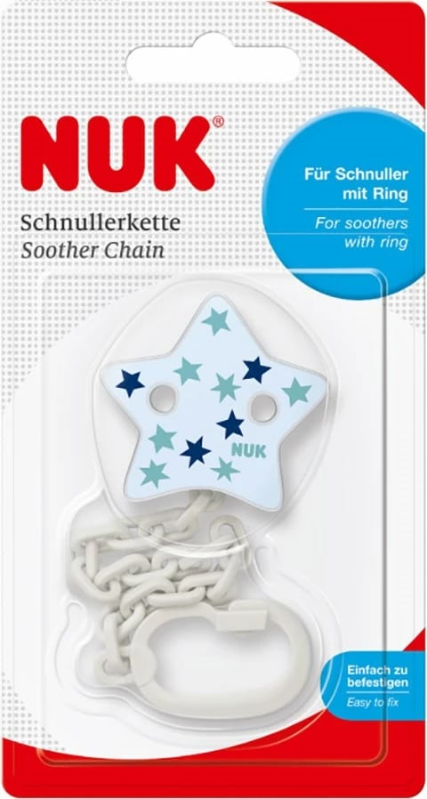 zinxhir për qetësuese me kapëse, NUK, për qetësuese me unazë, blu