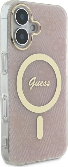 Mbështjellës Guess IML 4G MagSafe për iPhone 16, Rozë