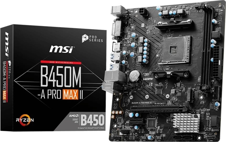 Pllakë amë MSI B450M-A PRO MAX II, Socket AM4, micro ATX