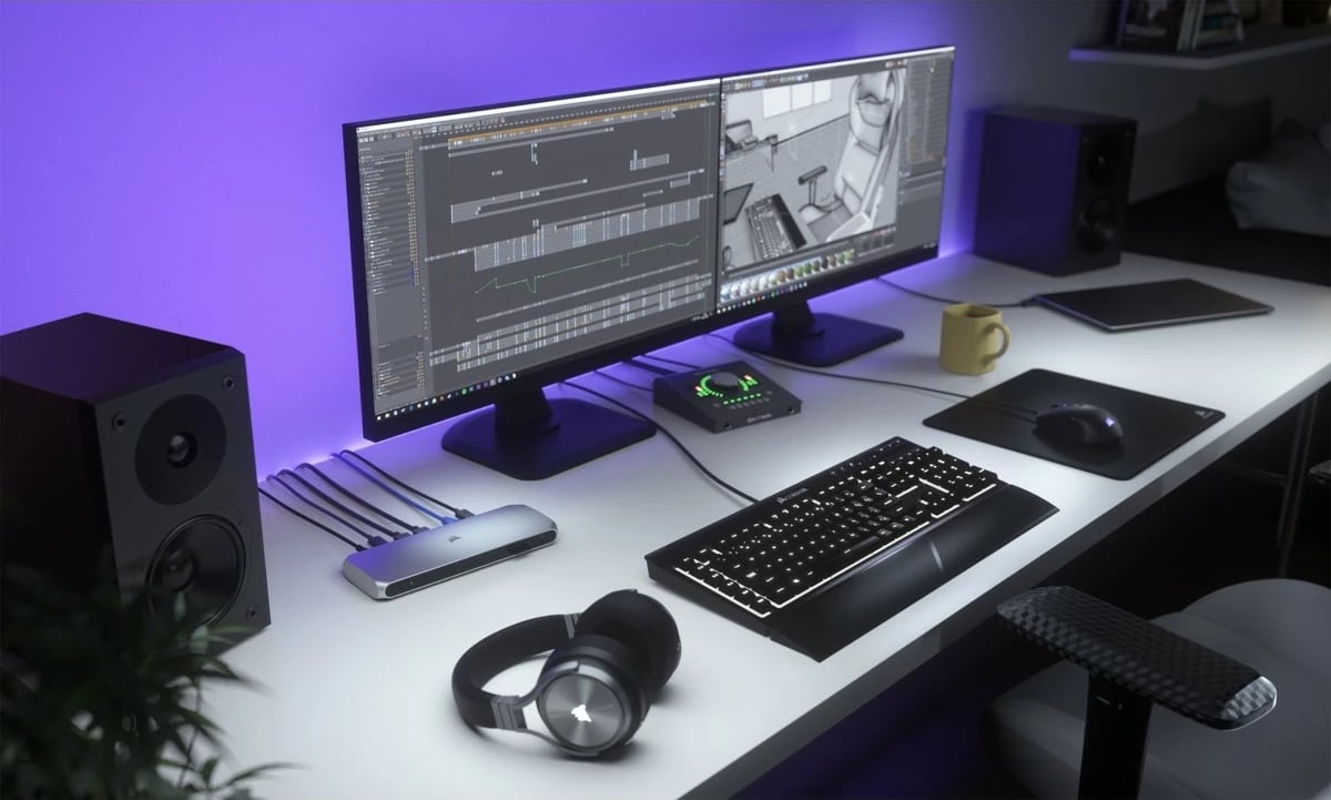 Docking station Corsair TBT100 Thunderbolt 3, alumini, stainless steel