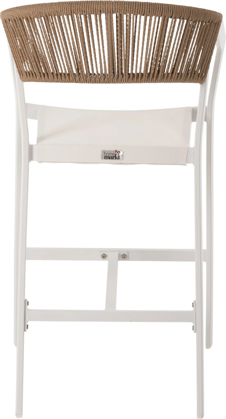 Karrige për bar, alumin e bardhë, FH5892.12, lartësi mesatare me krahë, rattan & textline, 56.5x57x99.5 cm