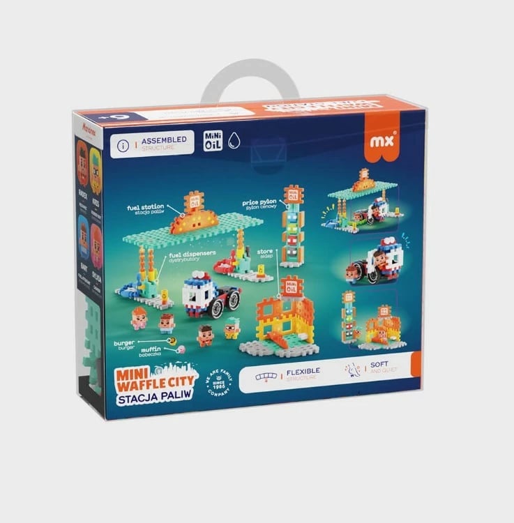 Set lodrash ndërtimi Marioinex Mini Waffle City Gas Station, 148 pjesë, plastikë