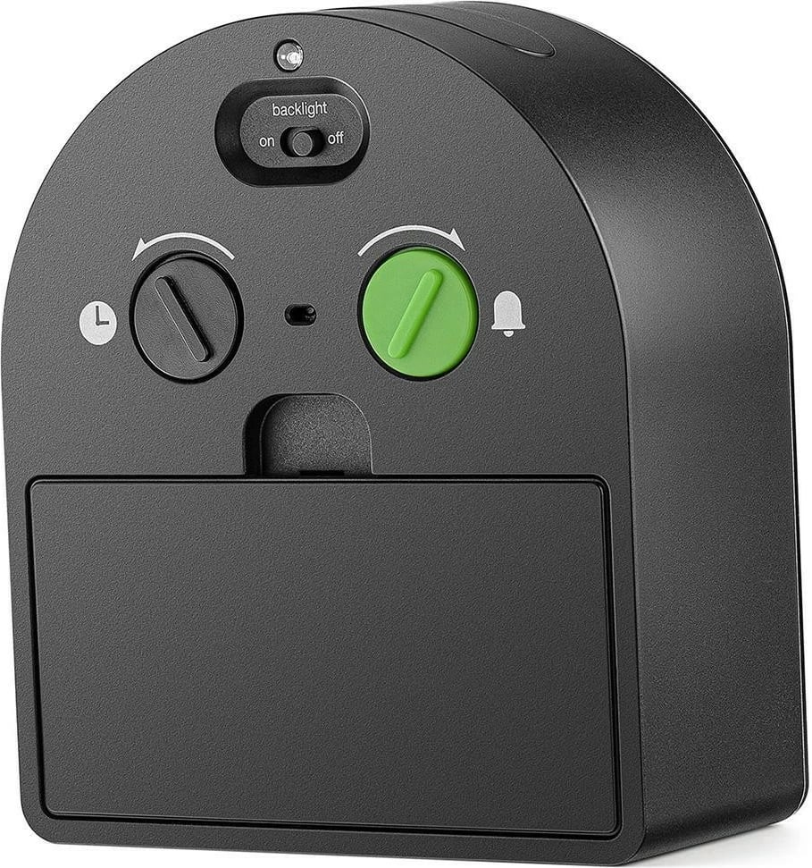 Orë alarmi Braun BC22, analog, kuarc, zezë/verdhe, 12h