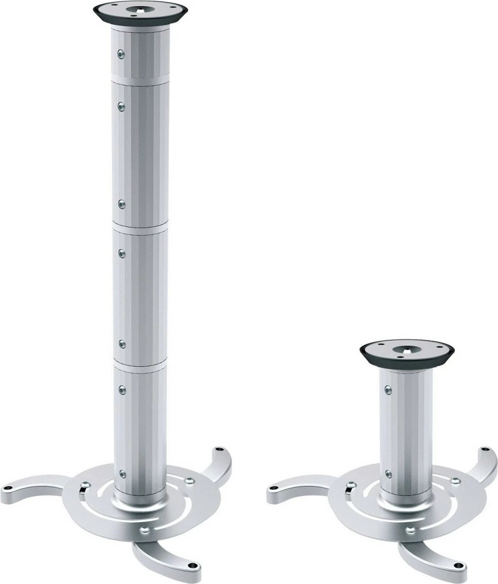 Mbajtës tavani për projektor Maclean MC-517S, universal, i rregullueshëm, argjendtë