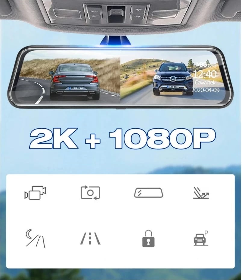 Pasqyrë regjistruese MBG Line HS900 Pro, Quad HD, e zezë