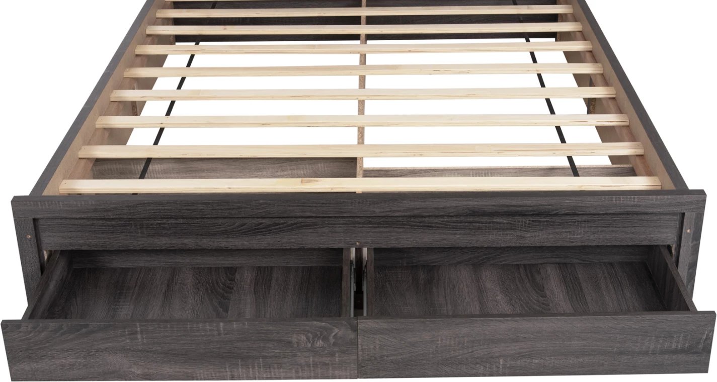 Krevat CAPRI FH312.07 me 2 sirtarë melamine, ngjyrë antracit, për dyshek 150x200 cm