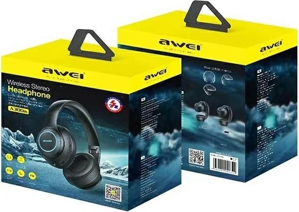 Kufje Bluetooth AWEI A300BL over-ear, Stereo, me mikrofon, të zeza